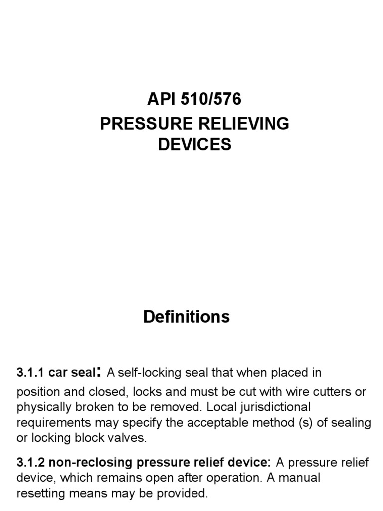 Pressure Relieving Devices Overview | PDF | Valve | Knife