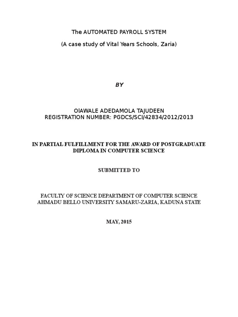 The Automated Payroll System (Complete) | PDF | Payroll | Payroll Tax