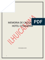 Memoria Estructural de Hotel Citlalmina (Flechadora Del Cielo)