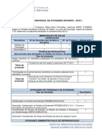 Relatã“Rio Individual de Atividades Docente 2012.1