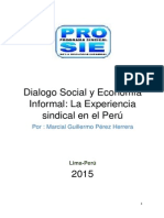 Dialogo Social y Economía Informal La Experiencia Sindical en El Perú