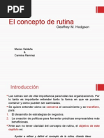 El Concepto de Rutina. Hodgson