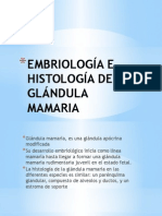 Embriología e Histología de La Glándula Mamaria