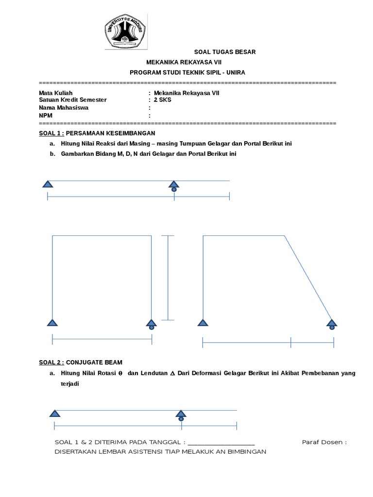 Contoh Soal Mekanika Rekayasa 1 Teknik Sipil Berbagi