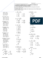 Algebraic Expressions III & Algebraic Formulae