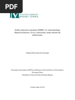 Estilos Educativos Parentais (EMBU-A), Sintomatologia