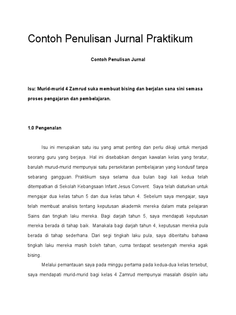 Contoh Penulisan Jurnal Praktikum