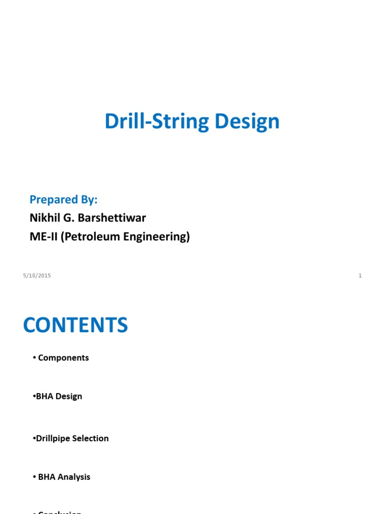 Drill String Design PDF
