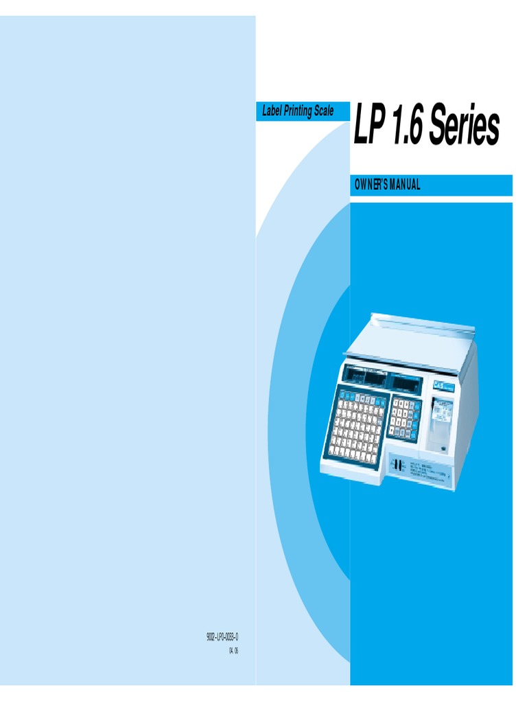 CAS LP 1.6 Label Printer Manual | PDF | Printer (Computing) | Menu