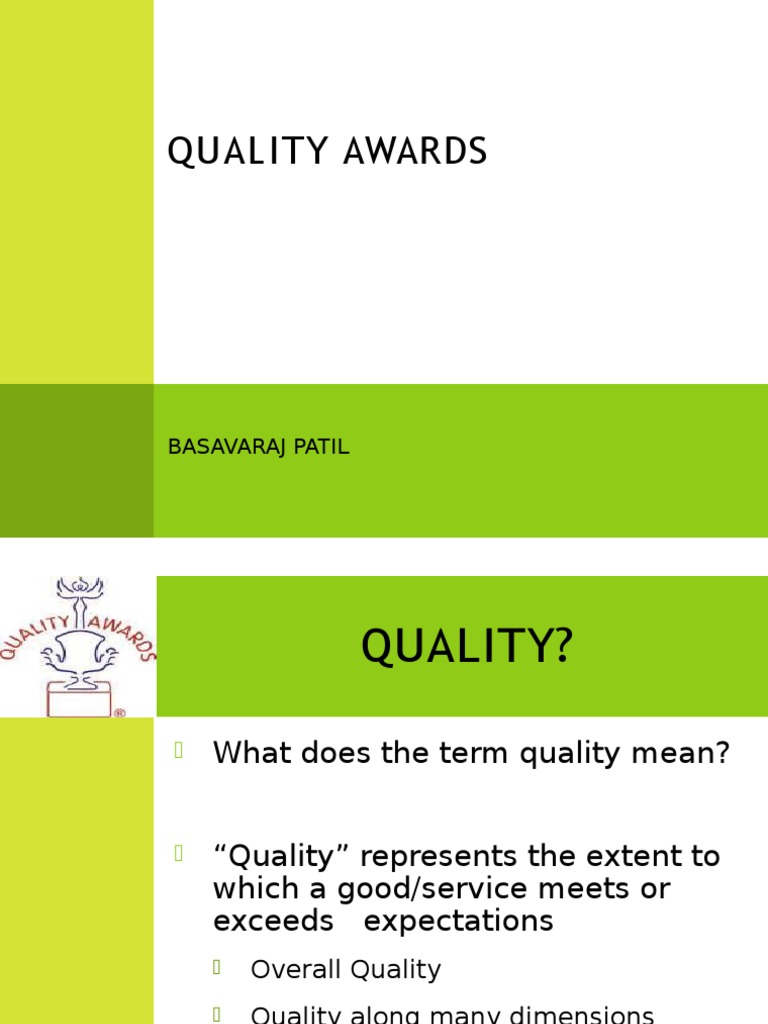 quality awards Quality Management Quality (Business)