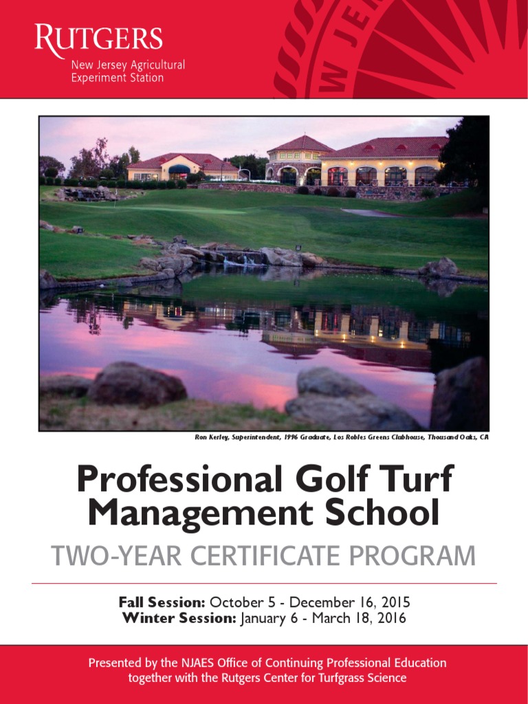 Rutgers Professional Golf Turf Management School Two Year Certificate