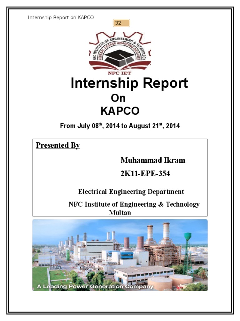KAPCO Internship Report Overview | PDF | Ac Power | Transformer