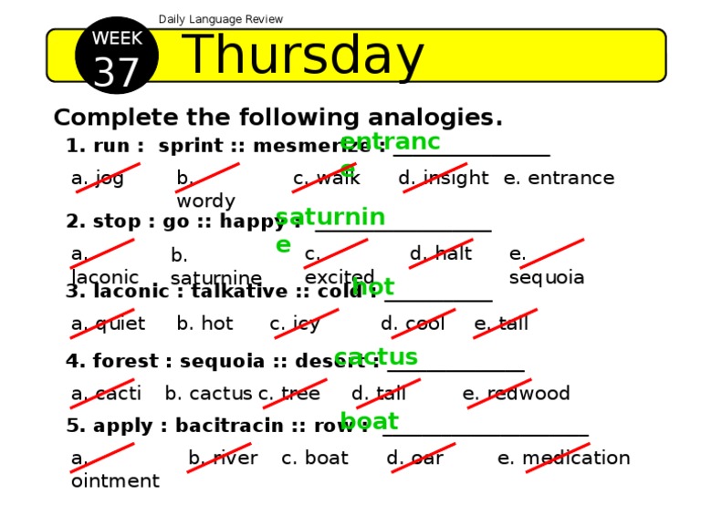 Thursday | PDF | Language Arts & Discipline