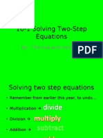 10-1 Solving Two-Step Equations