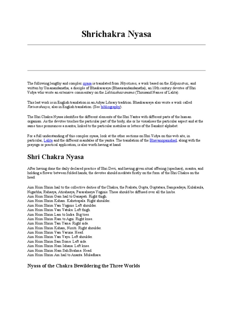 b4 3 Sri Chakra Nyasa On Body | PDF | Tantra | Gender And Hinduism