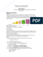 Lesson Plan - Factoring A Perfect Square Trinomial and A Difference of Squares