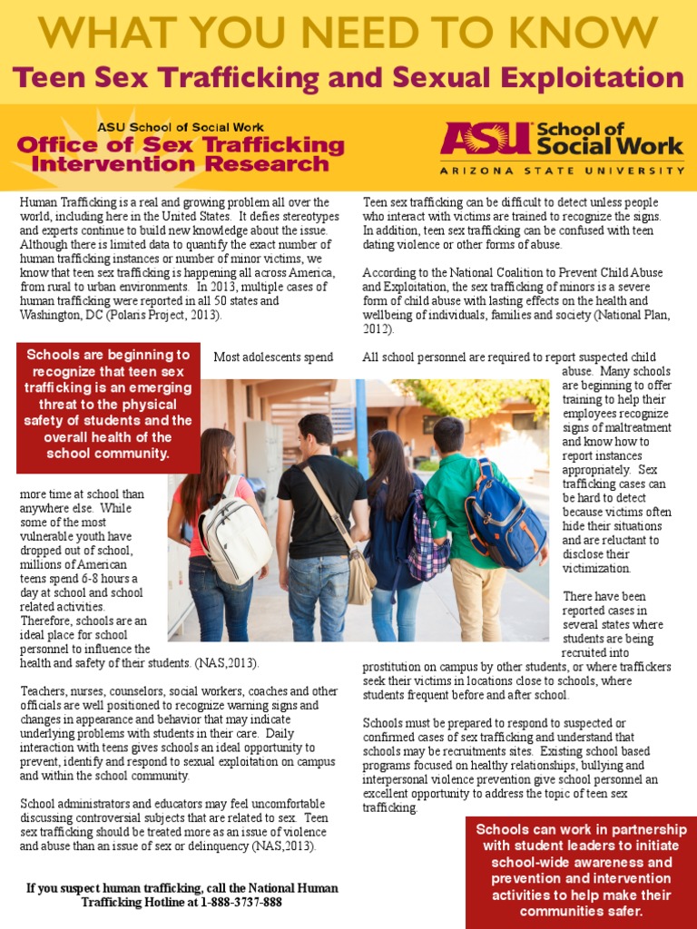 Teen Sex Trafficking & Sexual Exploitation Awareness Brochure for ...
