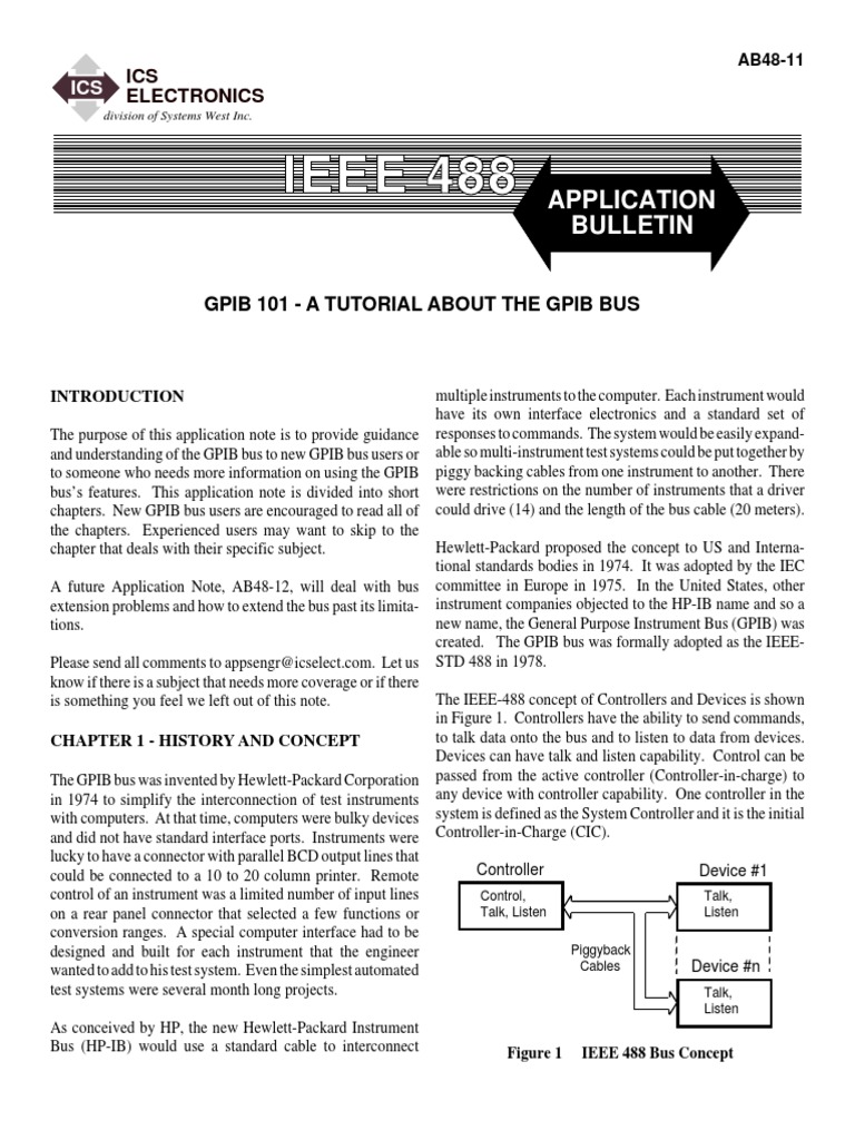 GPIB Bus Overview and Tutorial | PDF | Electronics | Electronic Engineering