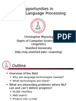 Opportunities in Natural Language Processing