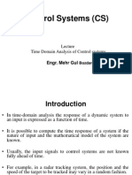 Lecture Time Domain Analysis of Control Systems