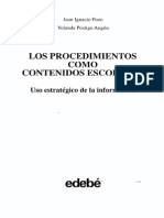 Los Procedimientos Como Contenidos Escolares. Uso Estratégico de La Información.