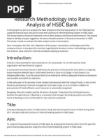 Research Methodology Into Ratio Analysis of HSBC Bank