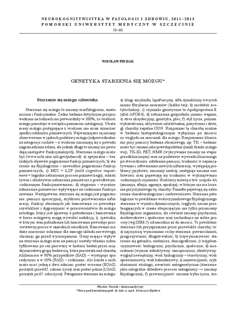 Genetyka Starzenia | PDF