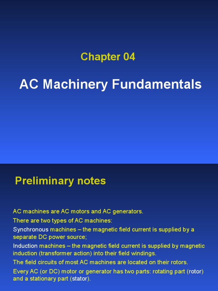 AC Machinery Fundamentals Overview | PDF | Electric Motor | Magnetic Field