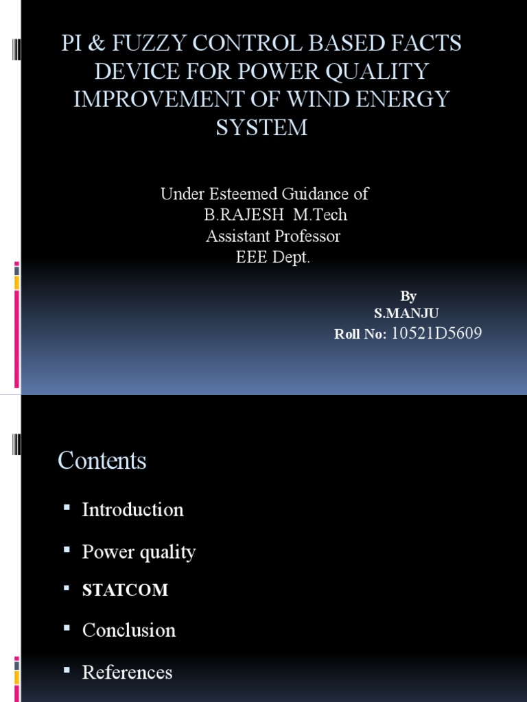 Fuzzy Control STATCOM for Wind Power Quality | PDF | Wind Power ...