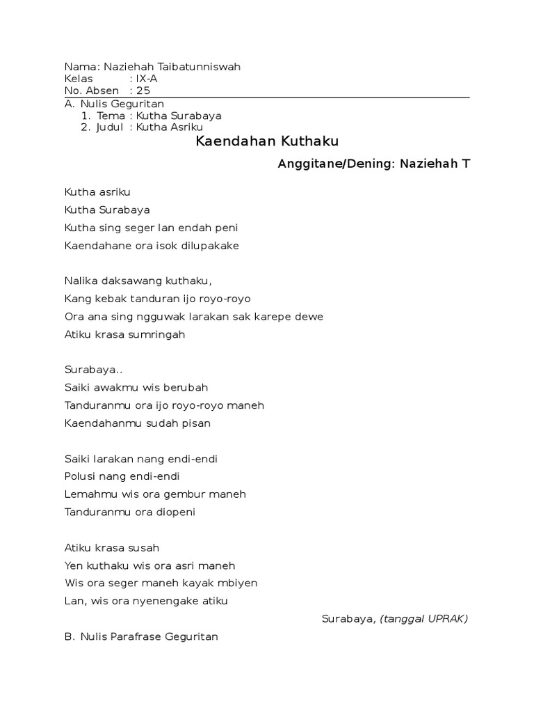 Geguritan Kutho Suroboyo