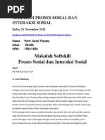 Makalah Proses Sosial Dan Interaksi Sosial