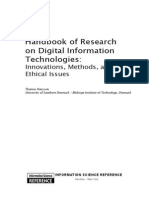 Handbook of Research On Digital Information Technologies:: Innovations, Methods, and Ethical Issues