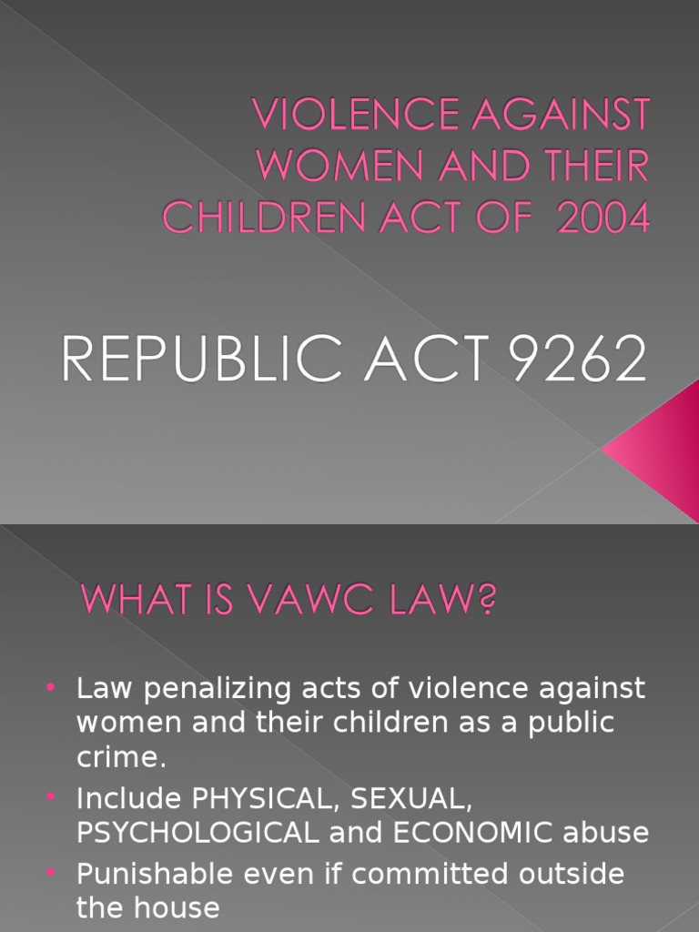Violence Against Women and Their Children Act Of ...