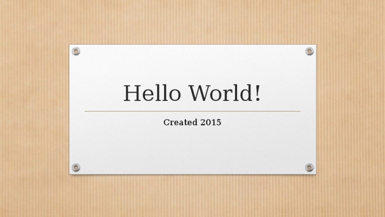 Hello World! Document from 2015 | PDF