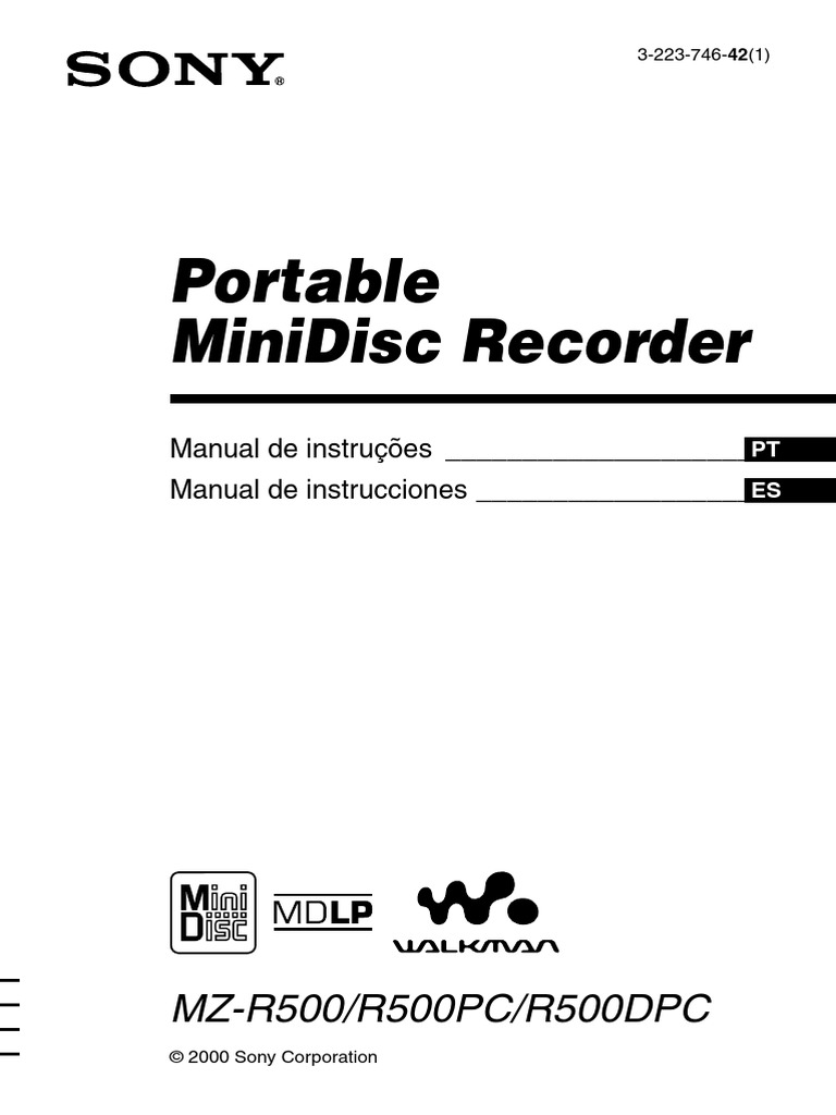 SONY MZ-R500 User Guide | PDF | Gravador de áudio | Gravação
