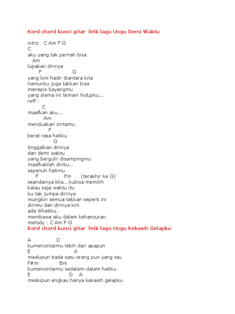 Kord Chord Kunci Gitar