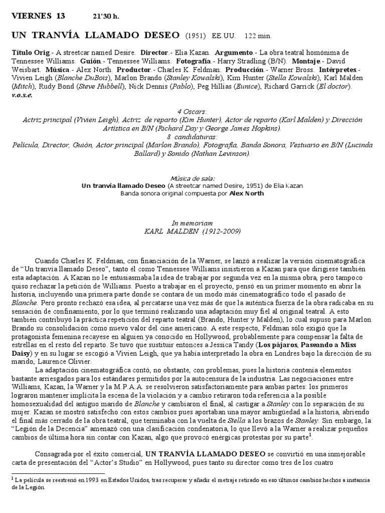 Tranvia Llamado Deseo | PDF | Artes (general) | Entretenimiento (general), image size:768x1024