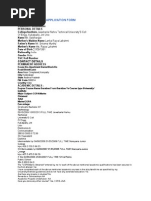 Employment Application Form