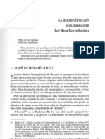 La Hermenáutica en Schliermacher. José María Melero Martínez