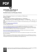 Wittgenstein's Remarks on the Foundation of Mathematics