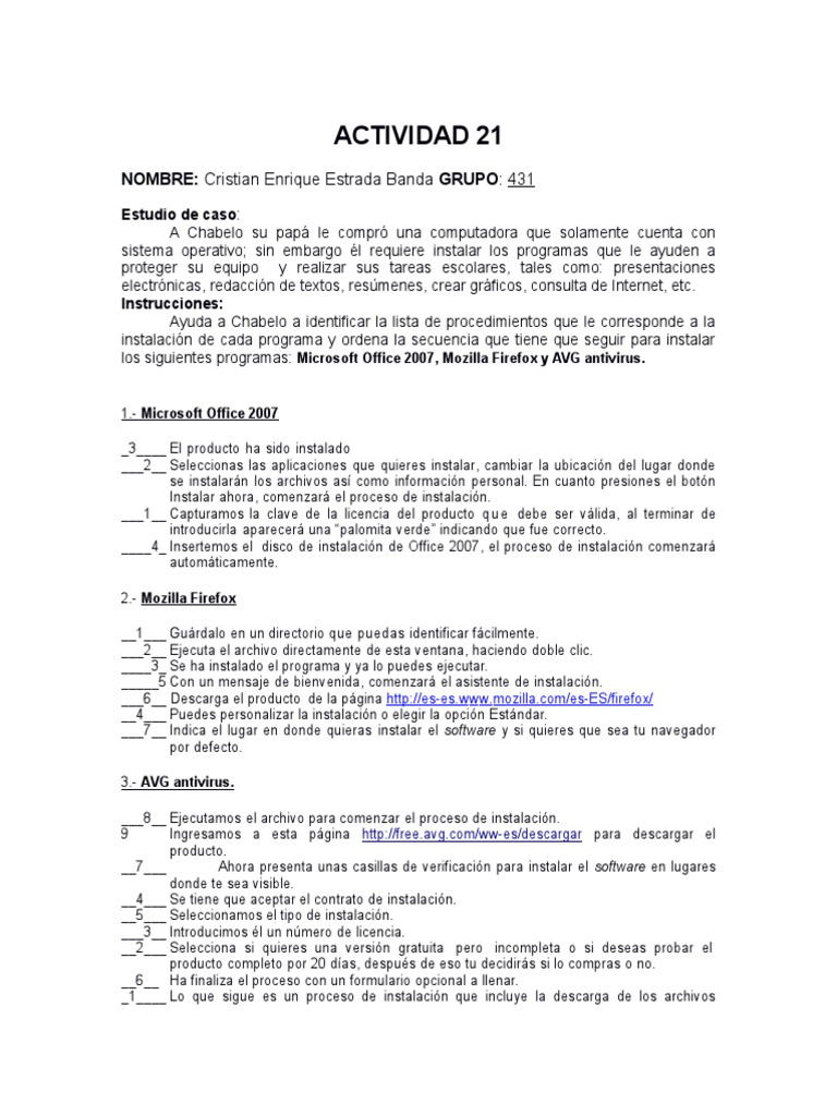 ACTIVIDAD 21 Valeria | PDF | Firefox | Point and Click