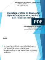 Predictors of Work-Life Balance For Women Entrepreneurs in The North-East Region of Romania