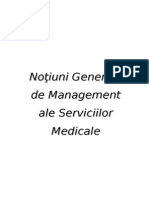 Managementul Serviciilor de Sanatate GENERALITATI 1