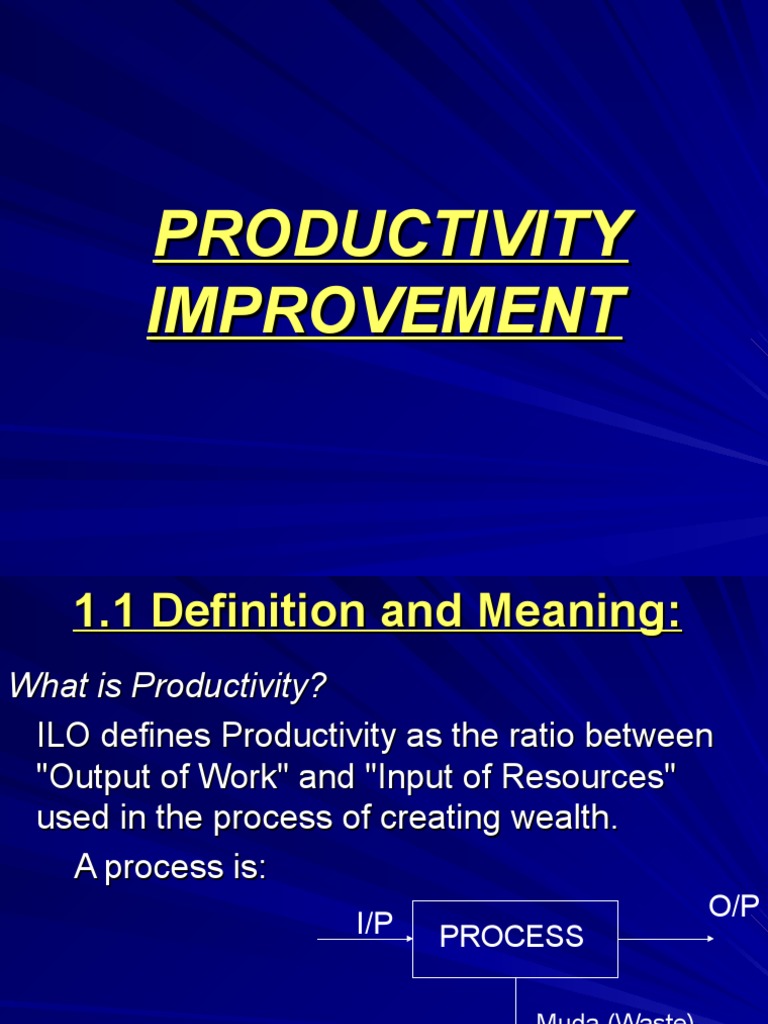 Understanding Productivity Improvement | PDF | Profit (Accounting ...
