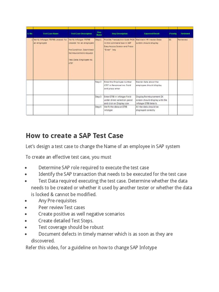 How To Create A SAP Test Case | PDF | Sap Se | Automation