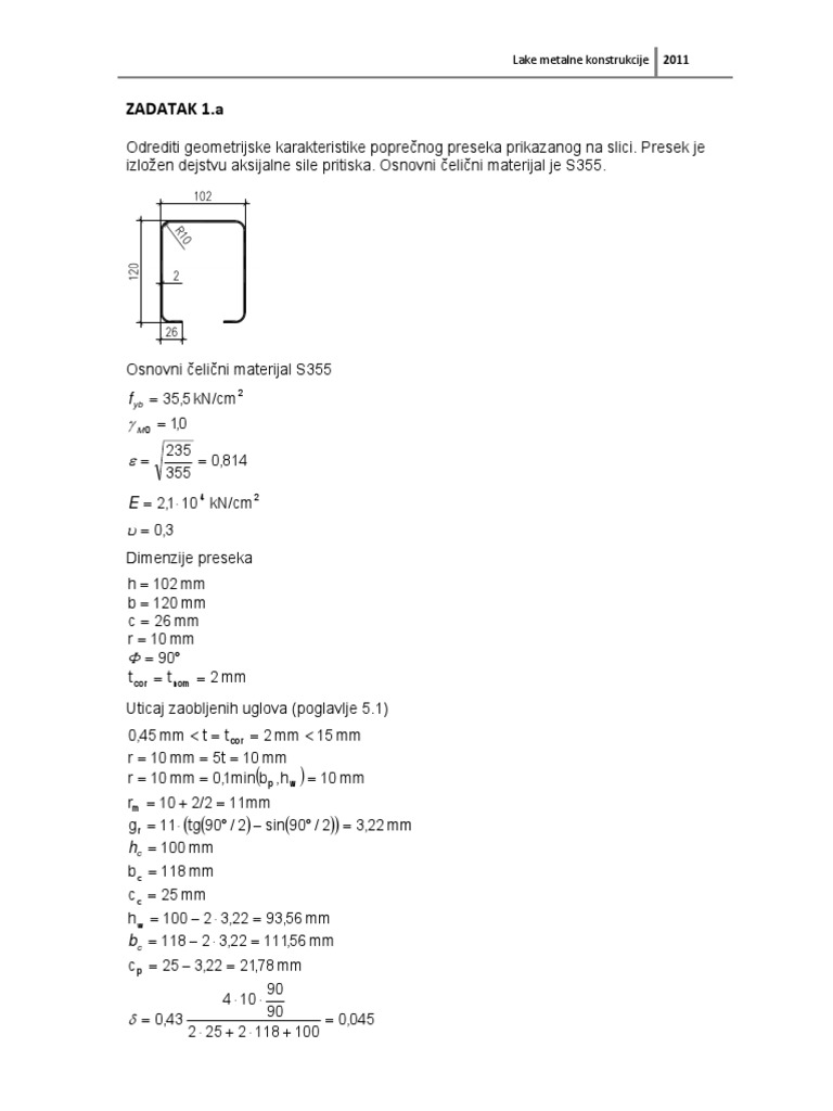 Cold Formed Sections Example | PDF
