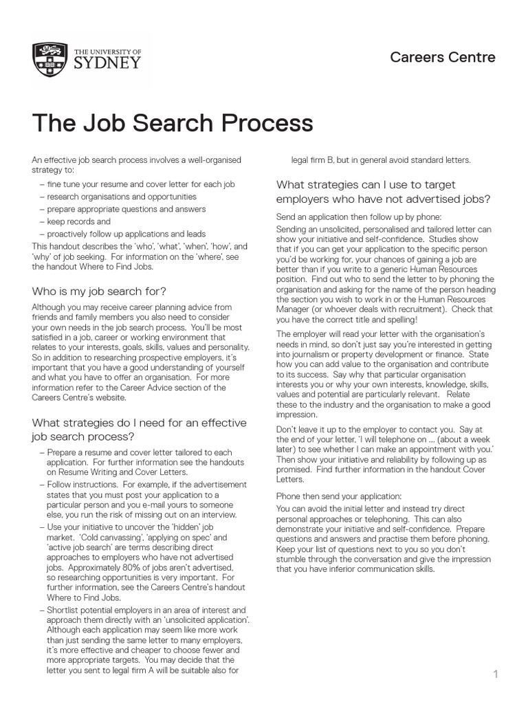 Job Search Process PDF Résumé Employment