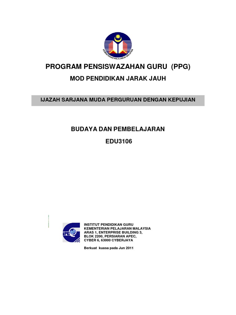Program Pensiswazahan Guru Ppg Mod Pendidikan Jarak Jauh Pdf