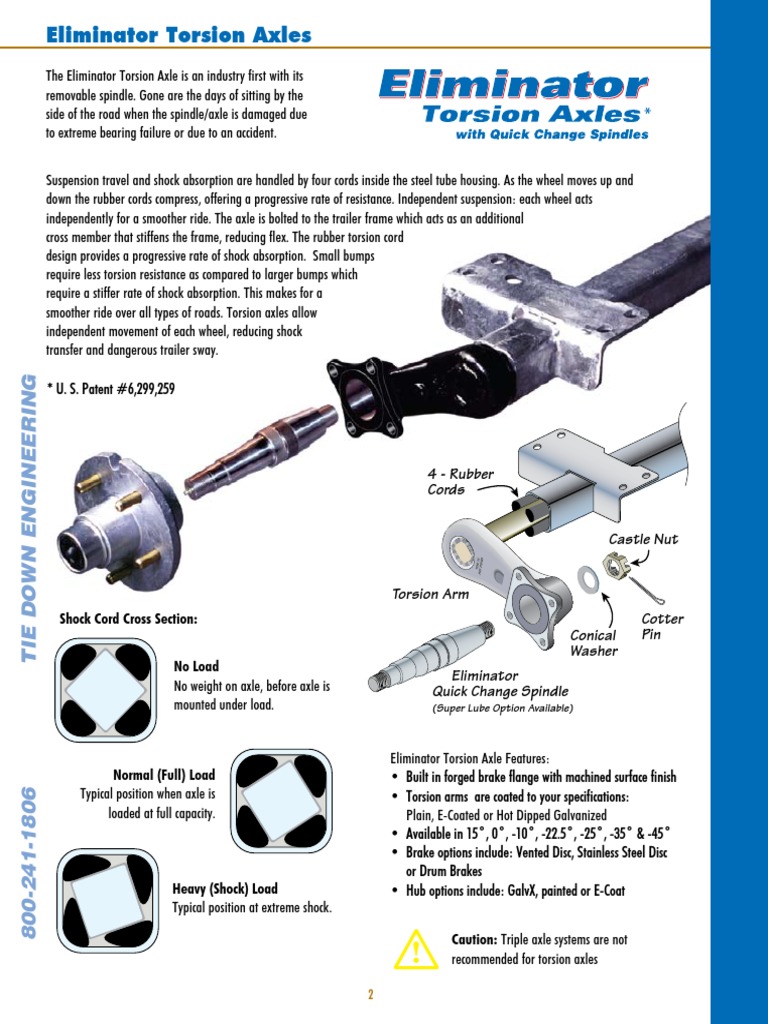 Eliminator Torsion Axles Shock Cord Cross Section