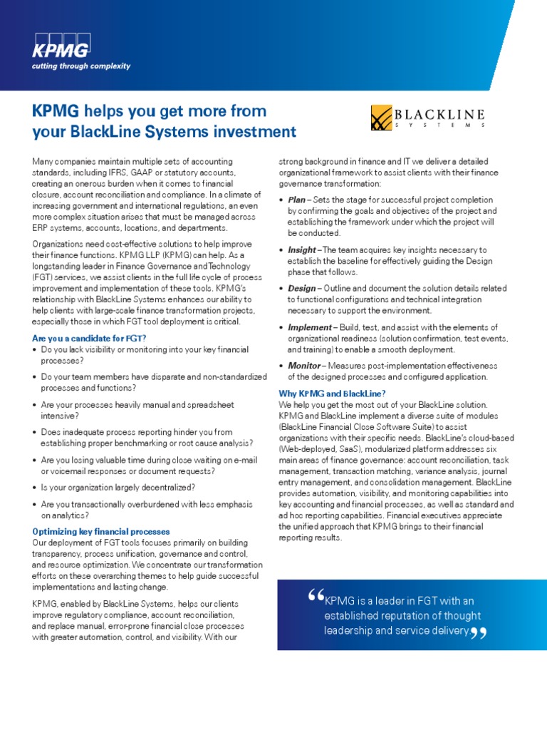 BlackLine updates software, partners with KPMG
